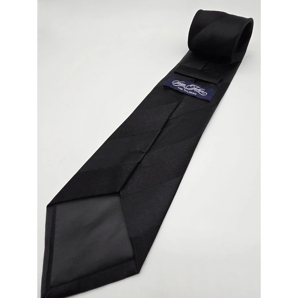 Sean John Fine Tailoring Tie Black Striped Necktie 57